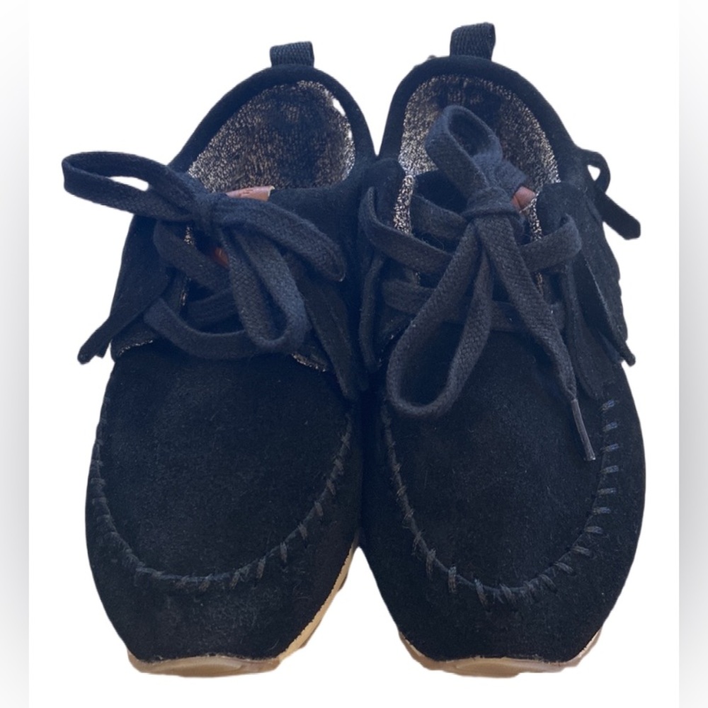 Zara Kids Toddler size 23 EU,size 7 US,Fringe Suede Sneakers Black